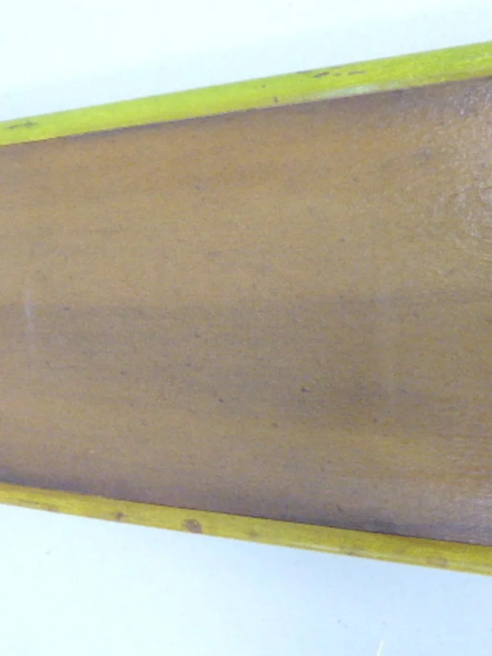 TRAY mid century MCM REVERSE GLASS PAINTED orange Mexico wood vintage - Picture 11 of 12